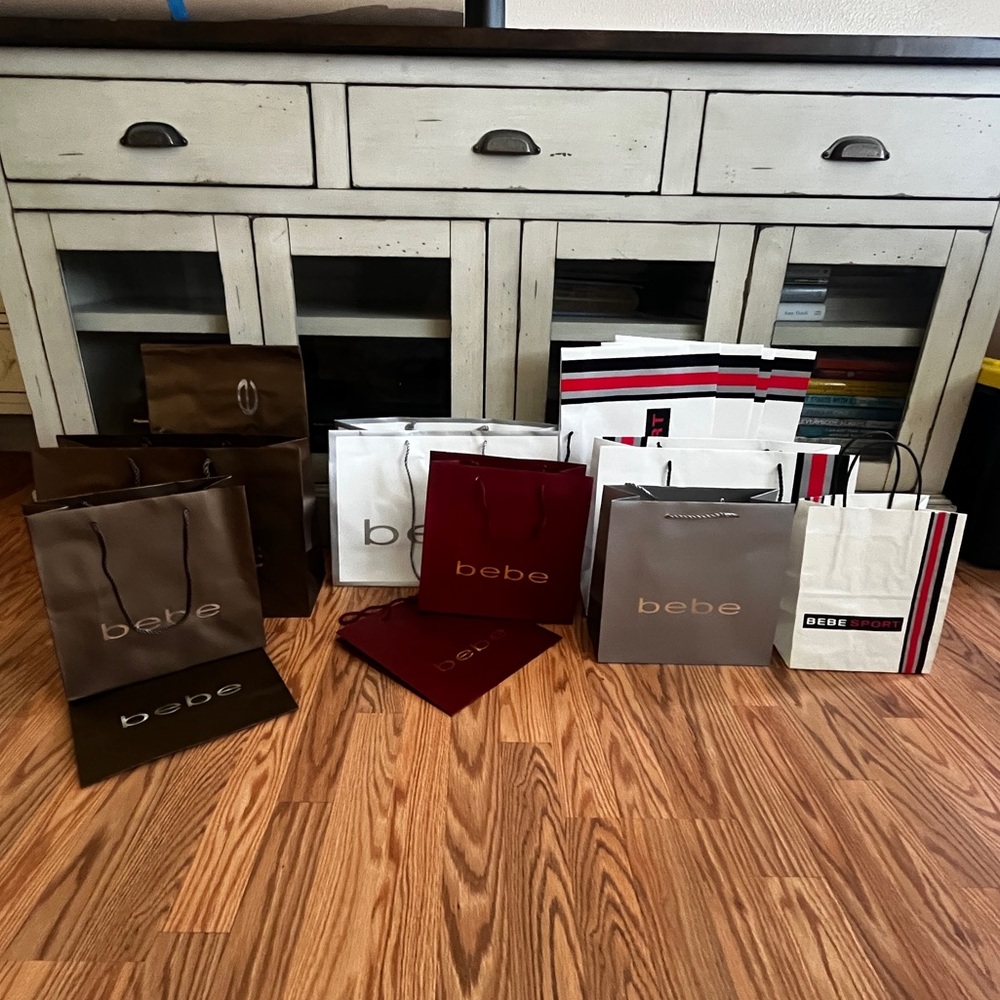 Bebe Paper Shopping Bags - Lot of 15 Bags